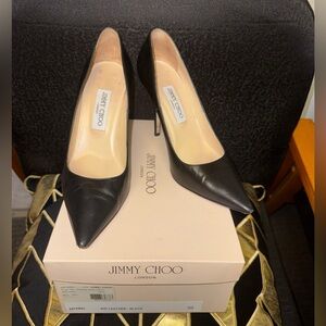 Authentic Jimmy Choo Abel 100mm Black Leather Pumps